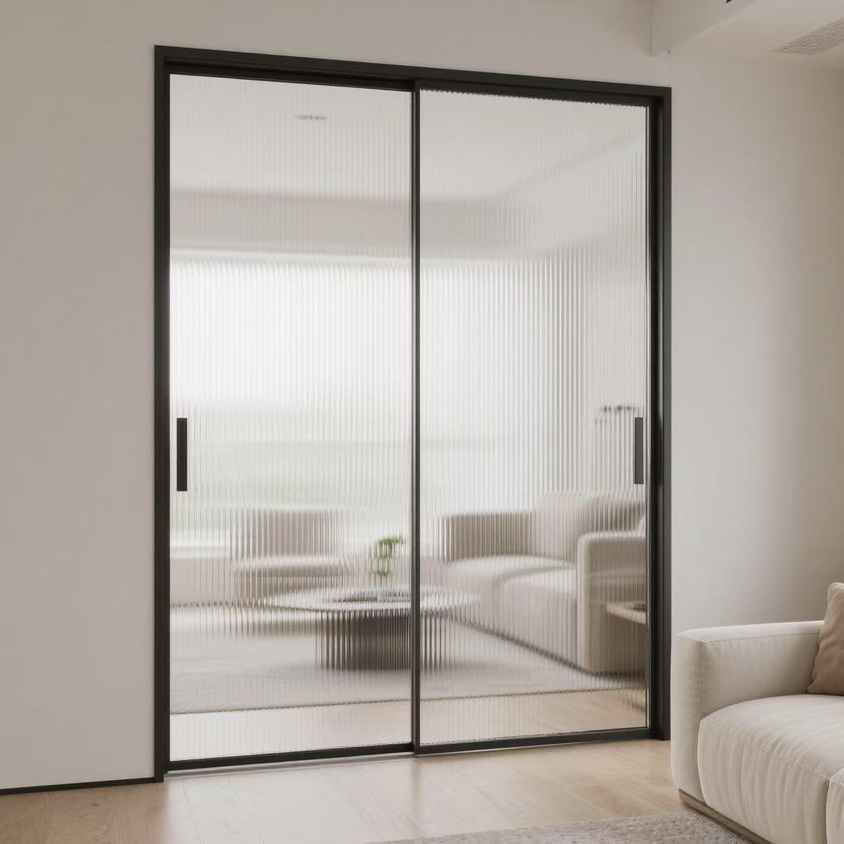 Popular Modern Automatic Glass Telescopic Sliding Door System Extremely Narrow Modern Sliding Door