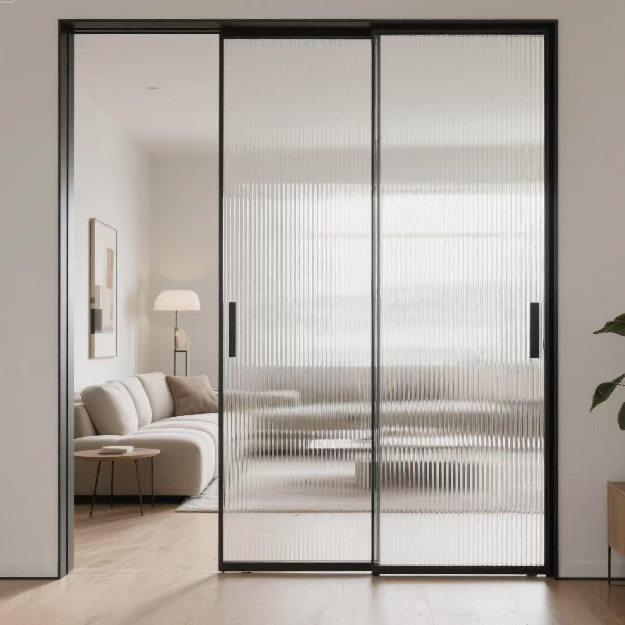 Popular Modern Automatic Glass Telescopic Sliding Door System Extremely Narrow Modern Sliding Door