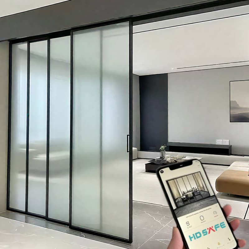 Black Electric Sliding Door German high-end Hotel Project Chinese Factory one-stop Wholesale Price