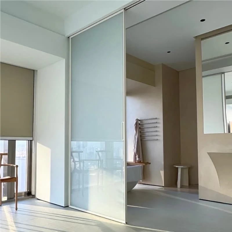 Factory Latest Aluminum Alloy White Frame Glass Sliding Door Durable Modern Finished Surface Sliding Doors