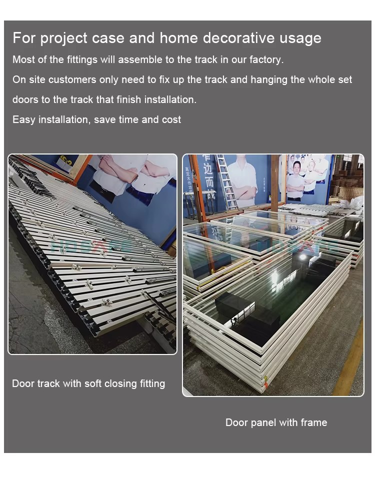 Factory Latest Aluminum Alloy White Frame Glass Sliding Door Durable Modern Finished Surface Sliding Doors