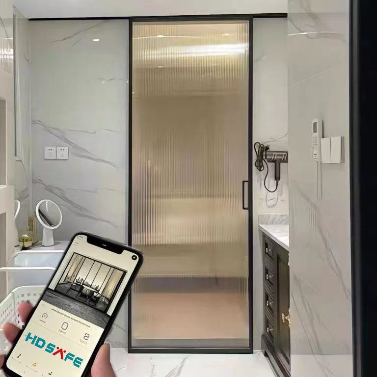 Glass Electric Door Opener Sensor Phone App Linear Magnetic Drive Automatic Sliding Door Operator Villa Interior