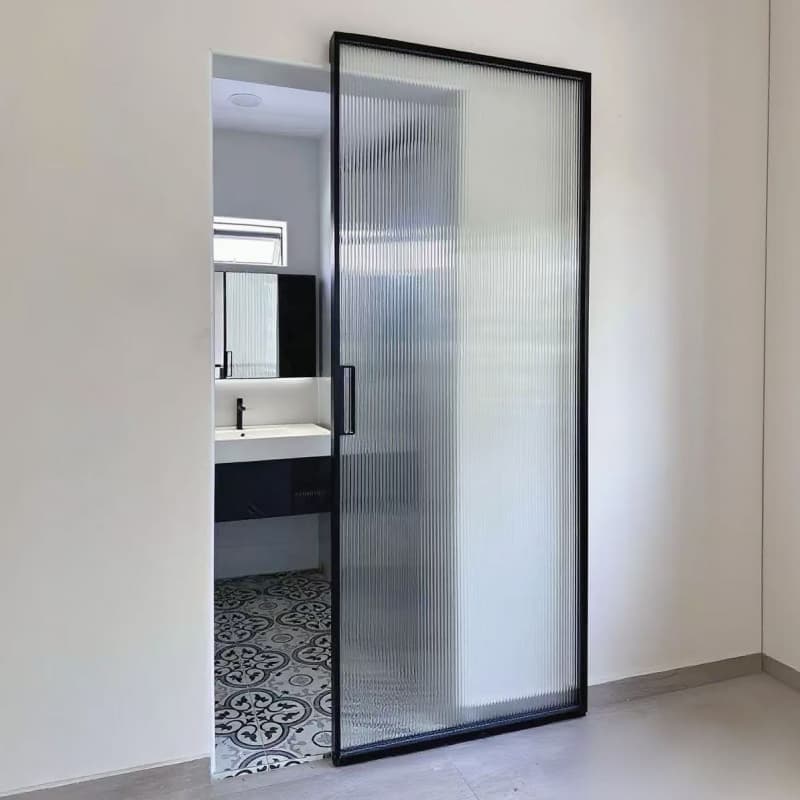 Modern Ghost Door Hardware Kit for Sliding Glass Finished Interior Chinese Design for Bedroom Kitchen Bathroom Hotel Automatic