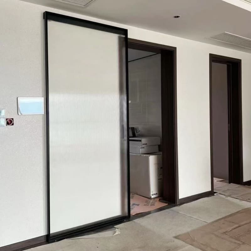 Modern Ghost Door Hardware Kit for Sliding Glass Finished Interior Chinese Design for Bedroom Kitchen Bathroom Hotel Automatic