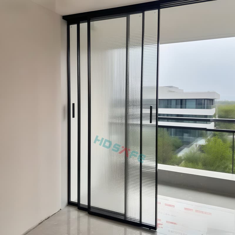 Custom Office Sliding Door System with Narrow Slim Frame Aluminium Glass Partition Modern Style Interior Decoration for Hotels