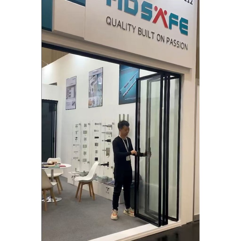 HDSAFE Partition Wall Glass Folding Door Accessories Bi Fold Door Interior Aluminum Folding Patio Soft Closing Bifold Glass Door