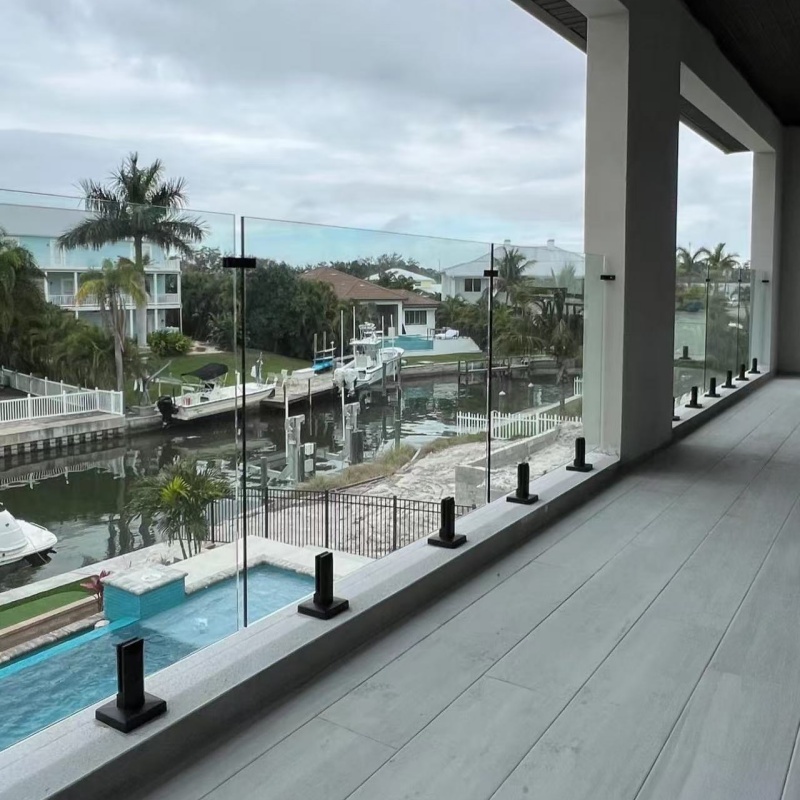 American Engineering Projects Glass Railing U Channel Deck Floor Base Aluminum Balustrades Handrails Glass Railing