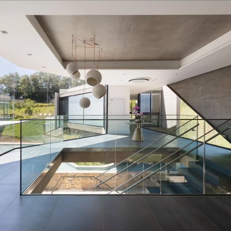 American Engineering Projects Glass Railing U Channel Deck Floor Base Aluminum Balustrades Handrails Glass Railing
