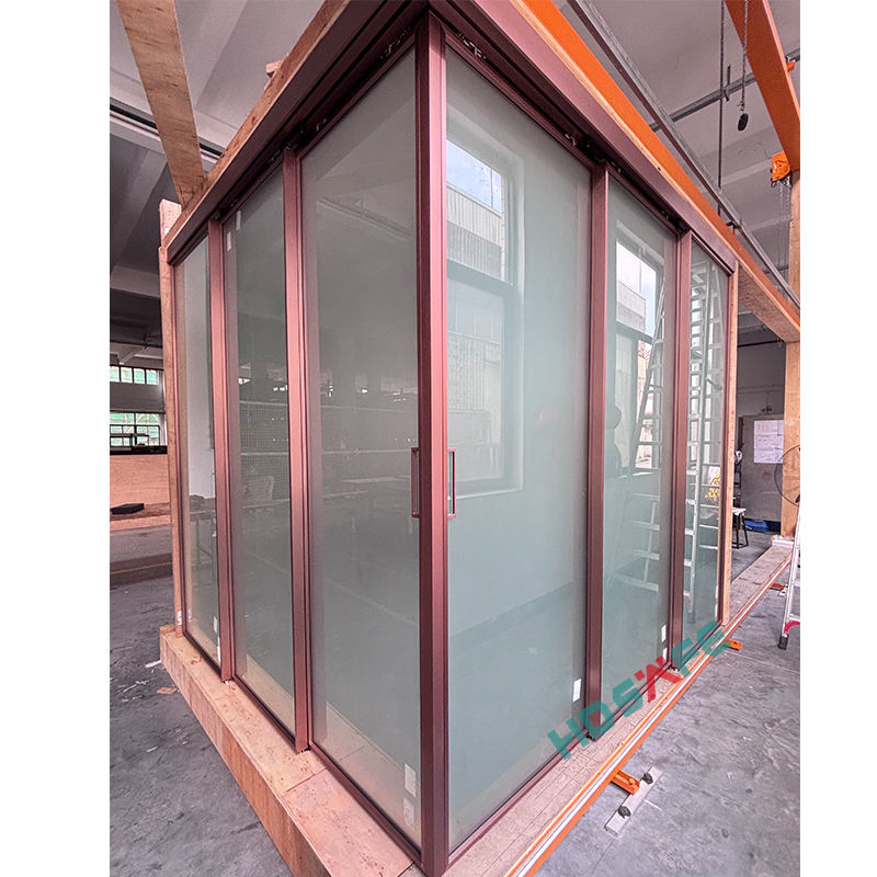 American Five-star Hotel Glass Sliding Door Custom Frame L Shape Sliding Partition Door Kitchen Aluminum Sliding Door Hardware System