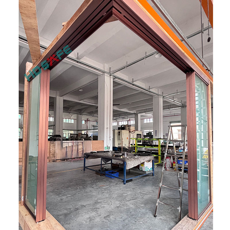 American Five-star Hotel Glass Sliding Door Custom Frame L Shape Sliding Partition Door Kitchen Aluminum Sliding Door Hardware System