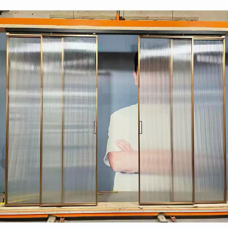  Luxury Sliding Door with Soft Close Modern Extremely Narrow Aluminum Glass Sliding Door