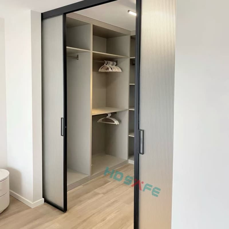 Extremely Narrow Slim Frame Single Glass Sliding Door Interior Living Room  Aluminum Glass Sliding Door