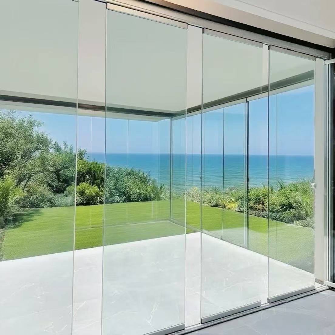 Modern Sunroom Sliding Folding Glass Door Bi Folding Door Accordion Folding Glass Door Aluminum Patio Bifold Doors