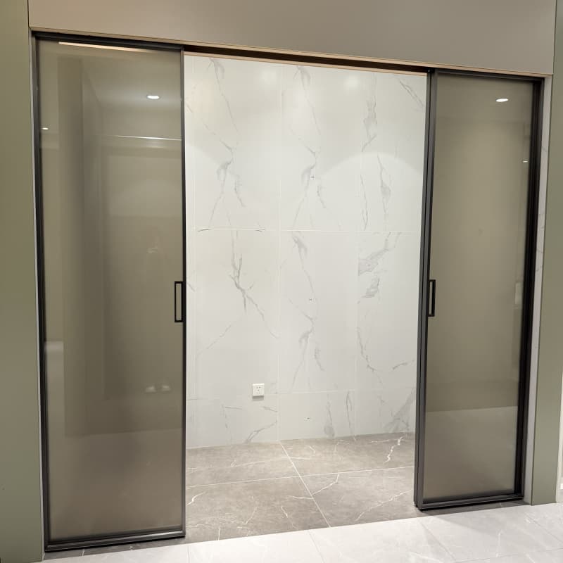 Aluminium Glass Sliding Door 8mm Glass Sliding Door Interior Glass Sliding Door No Bottom Track