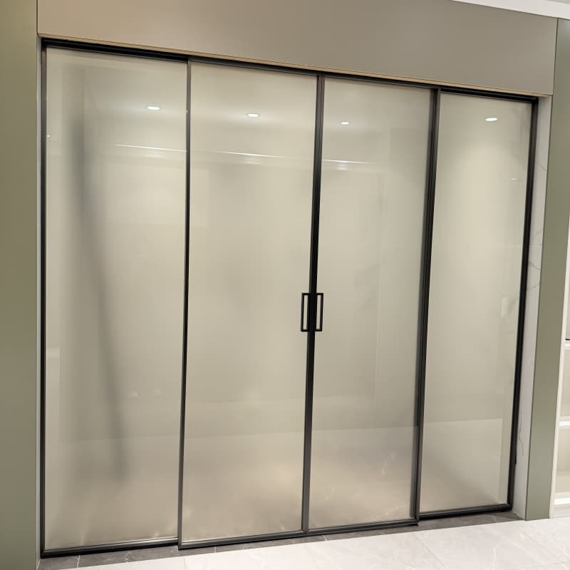 Aluminium Glass Sliding Door 8mm Glass Sliding Door Interior Glass Sliding Door No Bottom Track