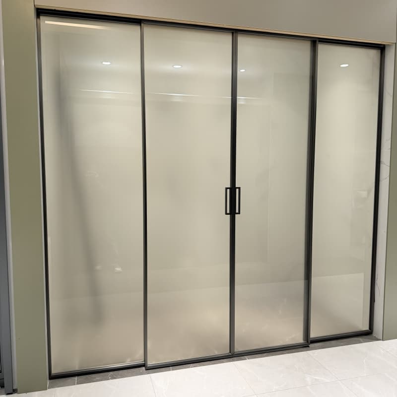 Aluminium Glass Sliding Door 8mm Glass Sliding Door Interior Glass Sliding Door No Bottom Track