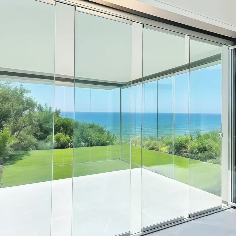 HDSAFE Modern Style Folding Slide Doors Waterproof For Villas Aluminum Alloy Exterior Bifold Glass Folding Doors