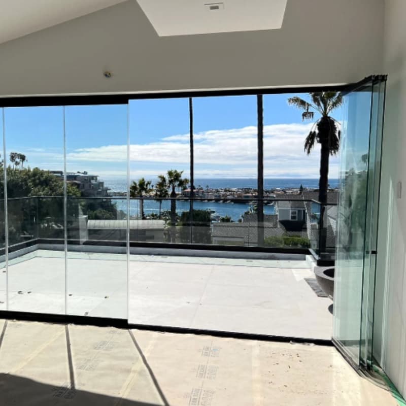 Australian Apartment Terrace Waterproof Folding Sliding Door System Aluminum Glass Bifold Doors
