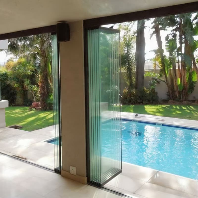 Australian Apartment Terrace Waterproof Folding Sliding Door System Aluminum Glass Bifold Doors