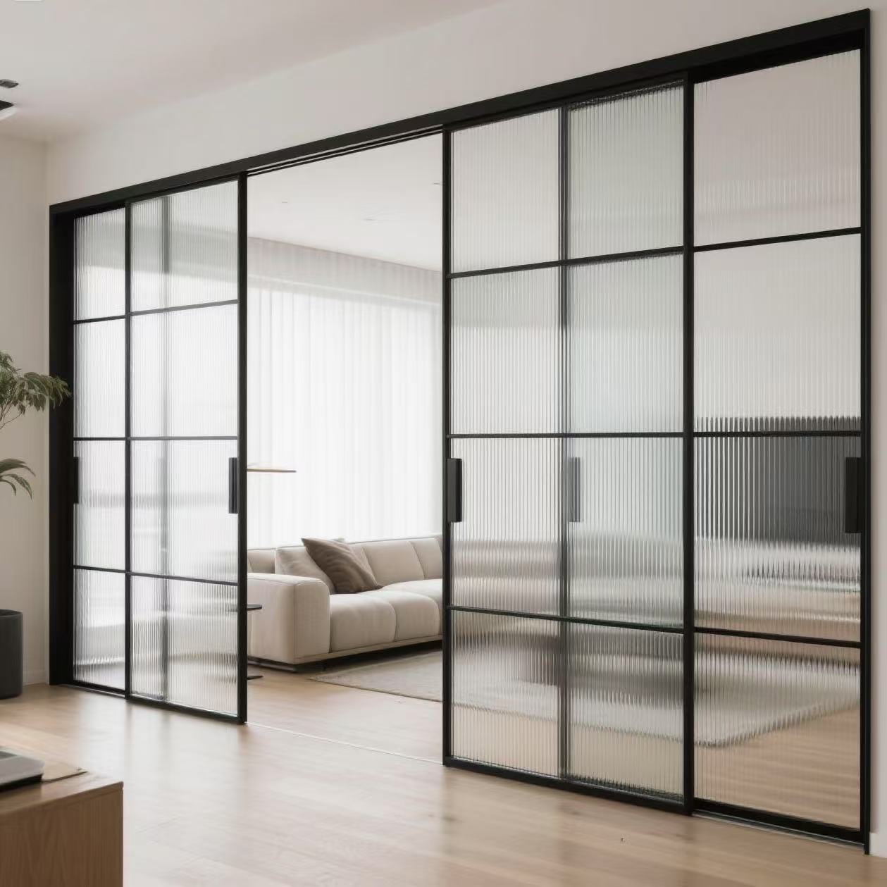 Luxury Sliding Door with Soft Close Modern Extremely Narrow Aluminum Glass Sliding Door
