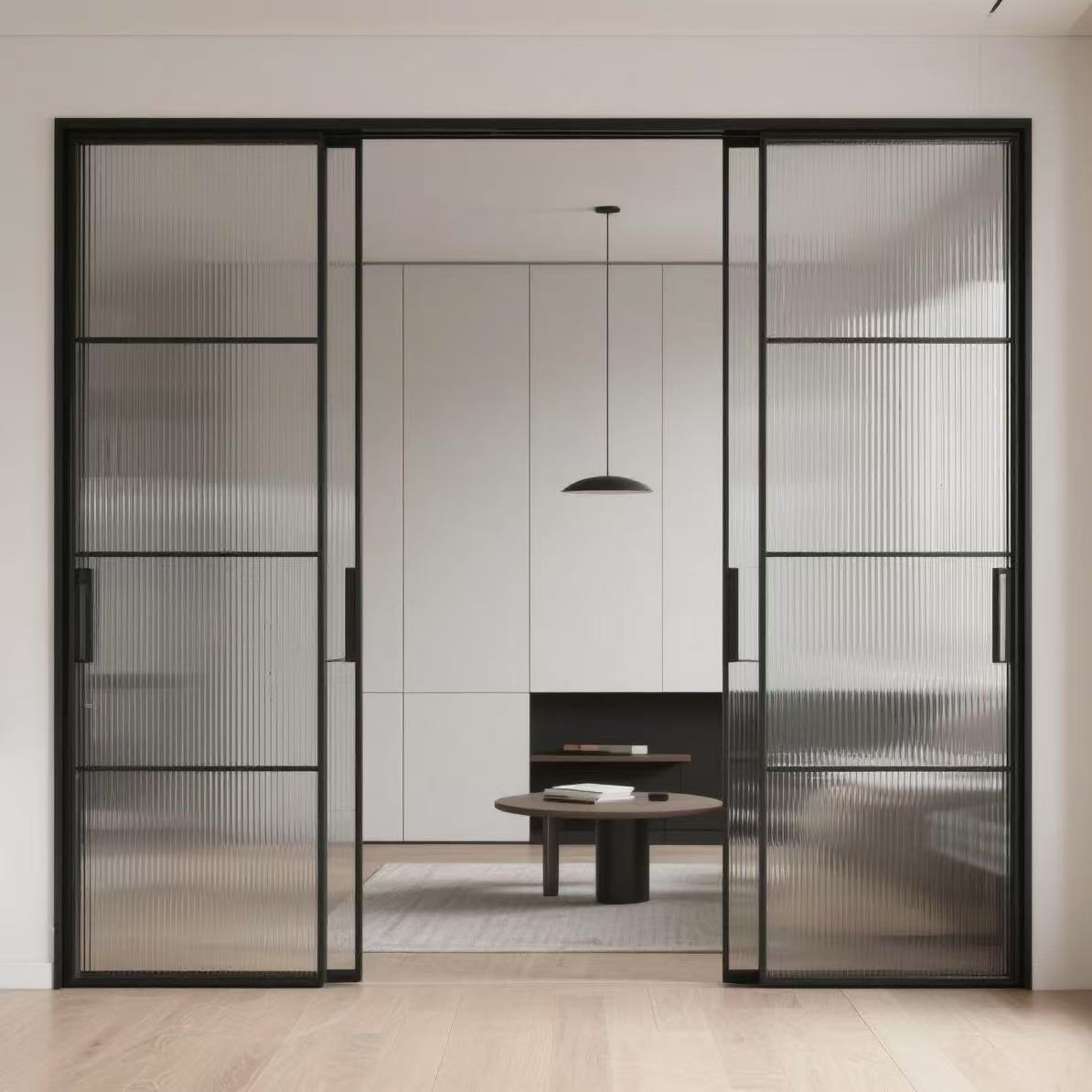 Interior Glass Sliding Door Narrow Aluminum Slim Frame Sliding Interior Glass Door