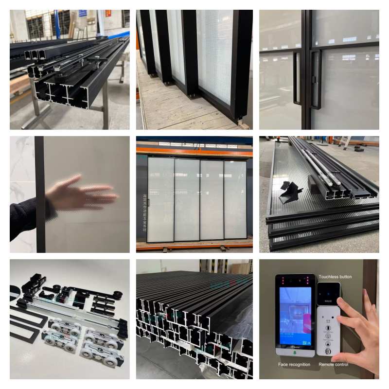 USA Hot Selling Modern Sliding Glass Door with Narrow Slim Aluminum Frame Large 4 Panel Glass Door Sliding Door Interior