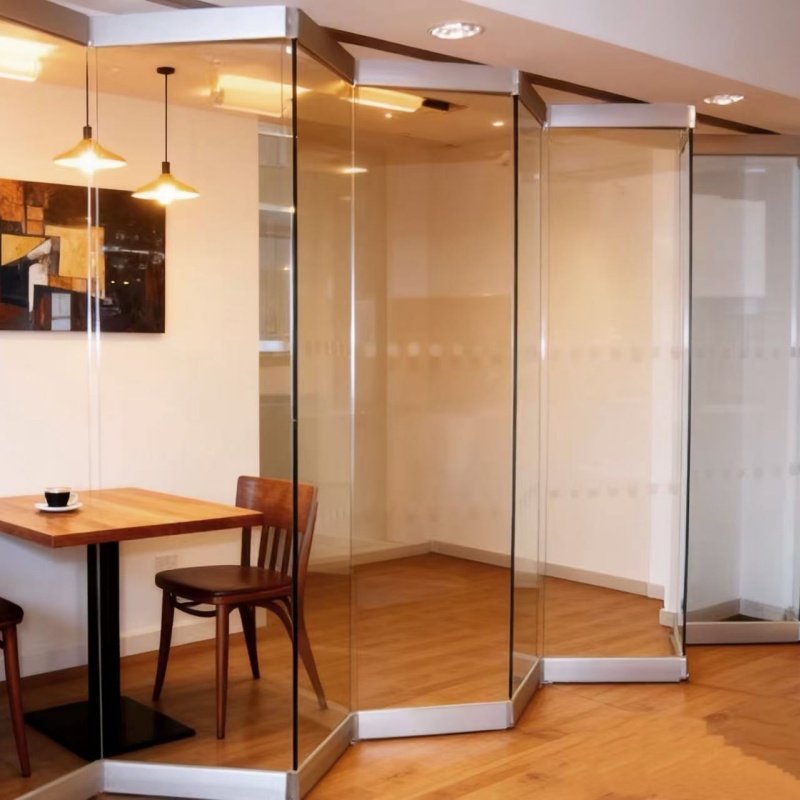 Aluminum Folding Door Modern Glass Folding Door Balcony Partition Accordion Folding Door for Sunroom Folding Glass Doors