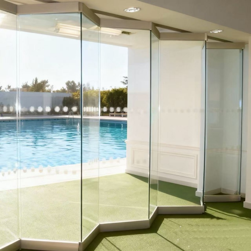 Aluminum Folding Door Modern Glass Folding Door Balcony Partition Accordion Folding Door for Sunroom Folding Glass Doors