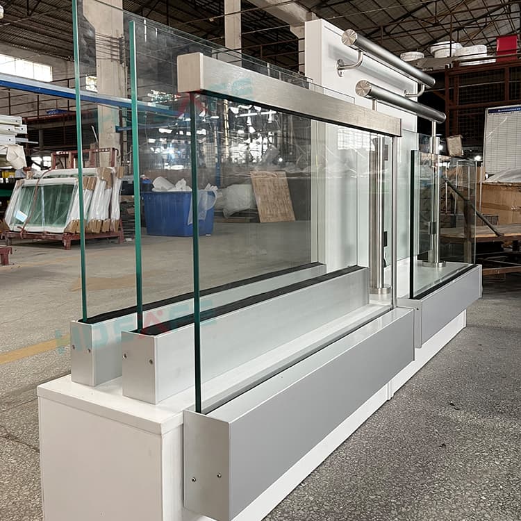 HDSAFE Stainless Steel Railing Accessories Balcony Terrace Stainless Steel Balustrade Stair Handrail Fitting LED Glass Railing