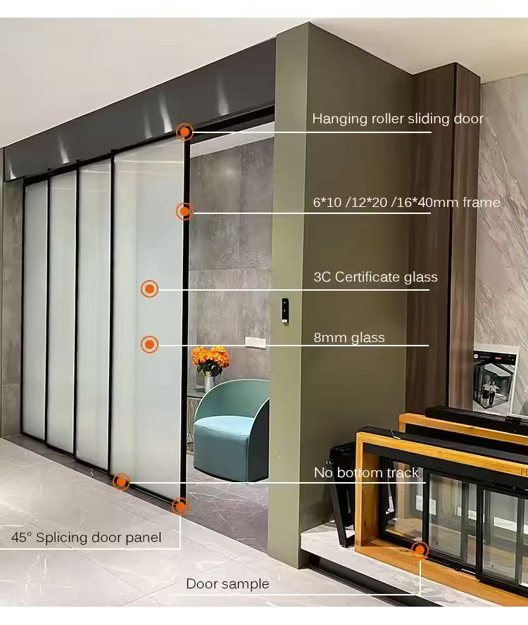 Wholesale Price Modern Design Aluminium Frame Patio Door Aluminum Double Glass Sliding Door