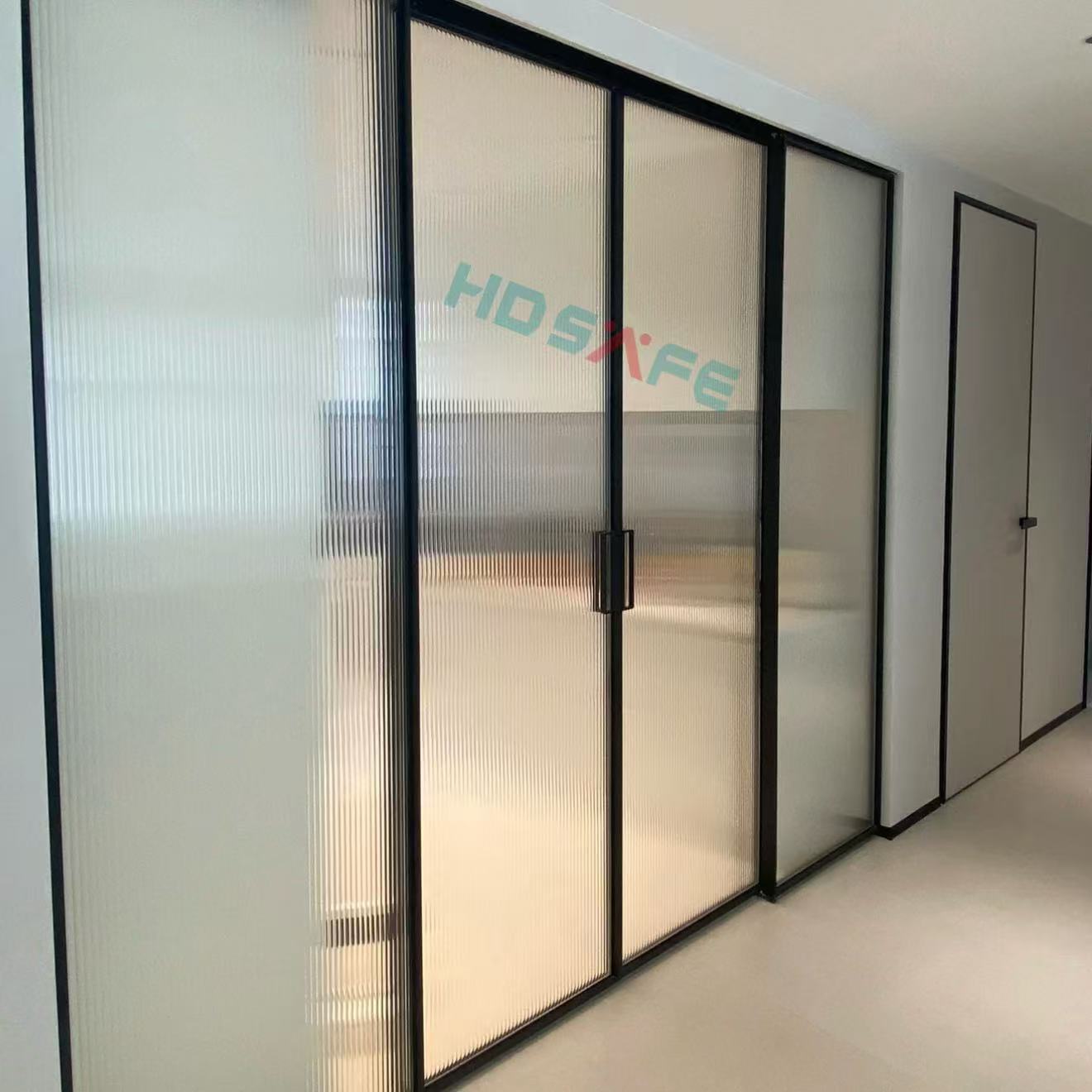 HDSAFE Aluminum Sliding Glass Door Track Roller Hardware Kit Interior Glass Sliding Door Fitting Slim Frame Glass Door System