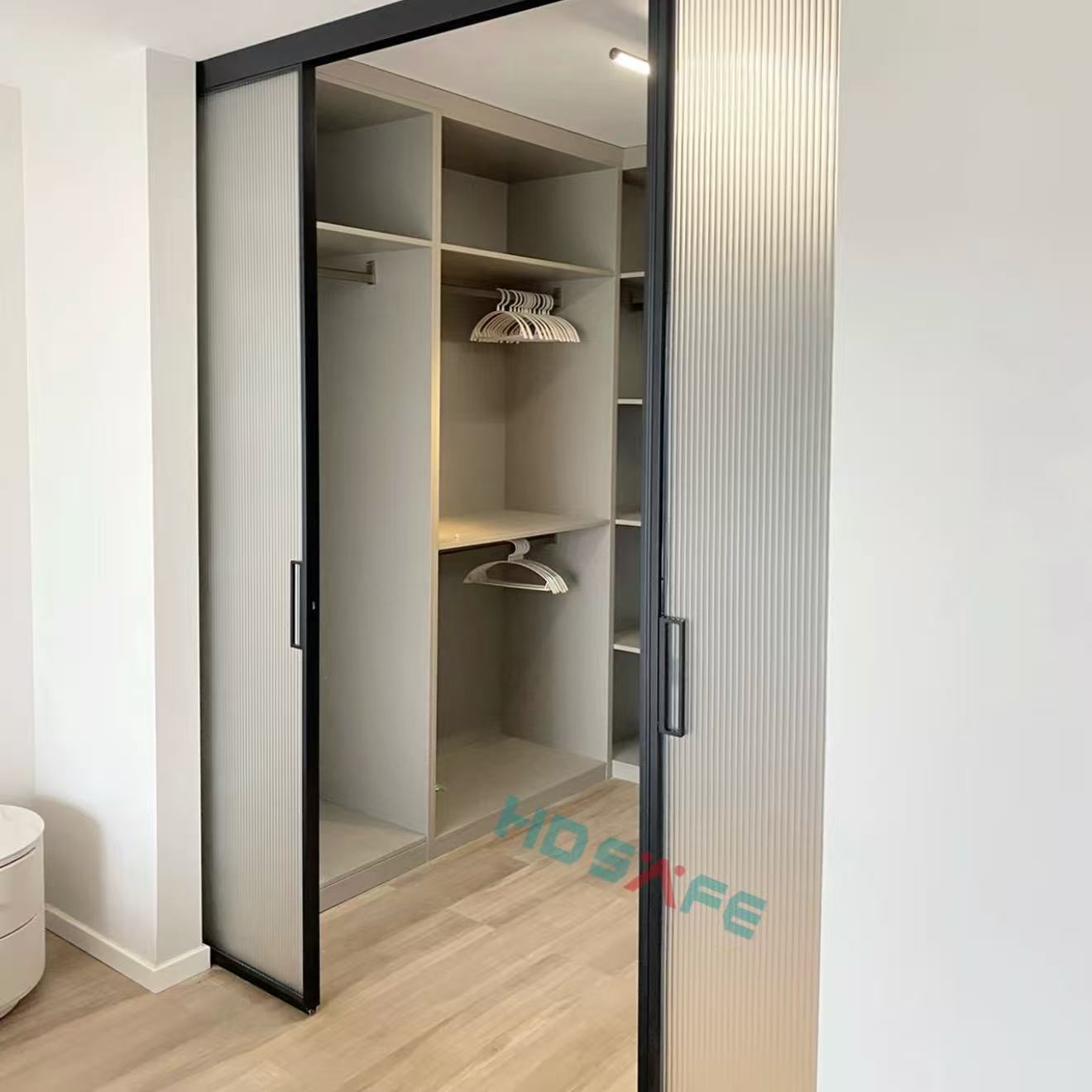 HDSAFE Aluminum Sliding Glass Door Track Roller Hardware Kit Interior Glass Sliding Door Fitting Slim Frame Glass Door System