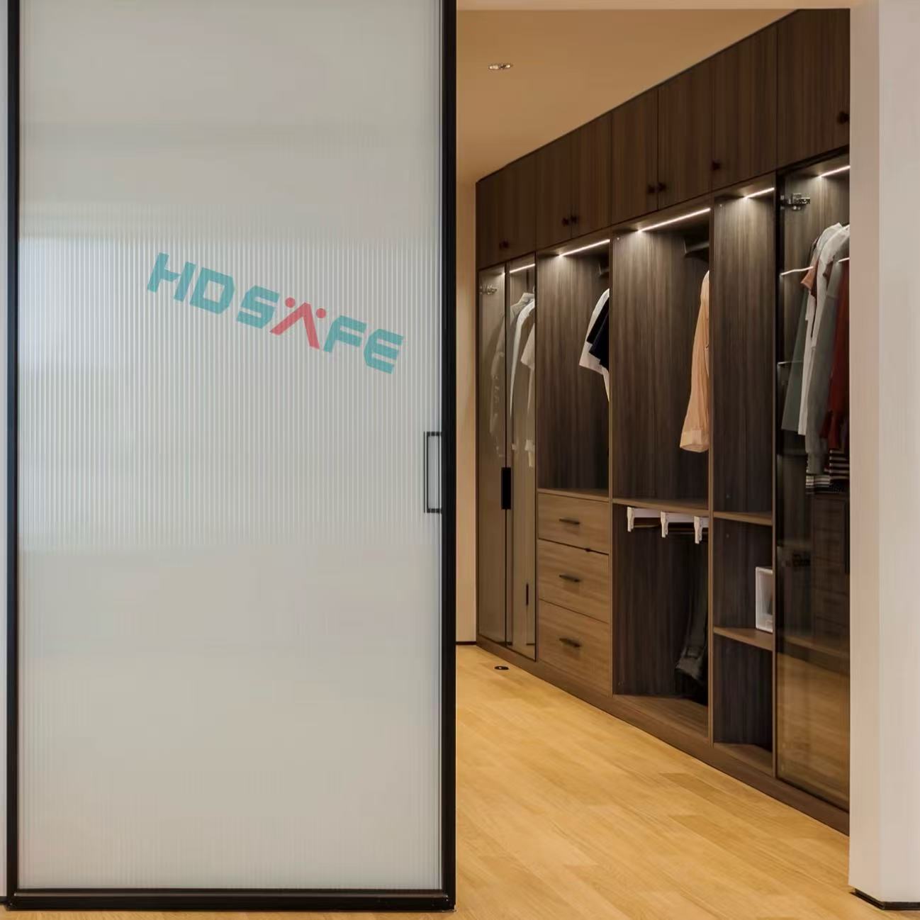 HDSAFE Aluminum Sliding Glass Door Track Roller Hardware Kit Interior Glass Sliding Door Fitting Slim Frame Glass Door System