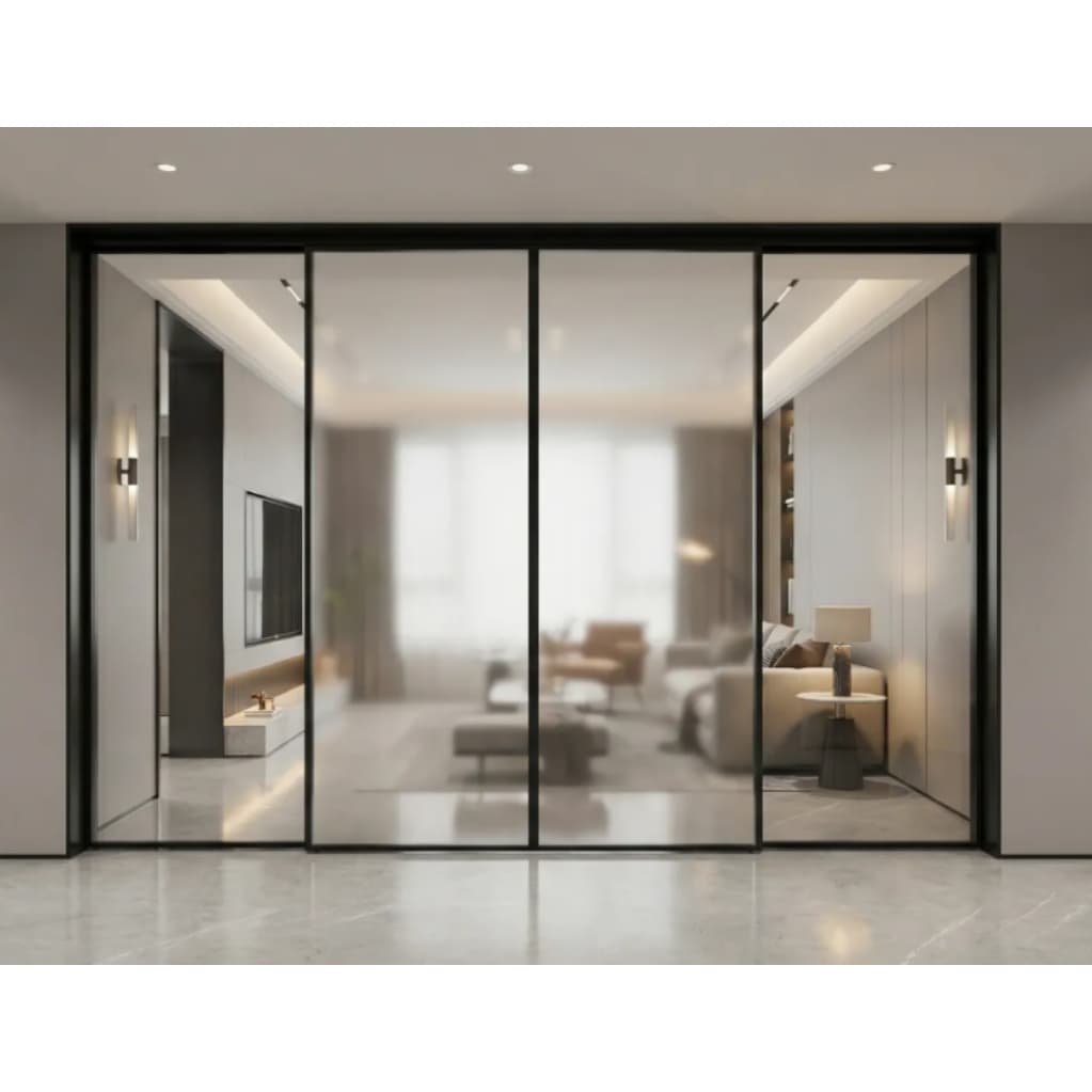 HDSAFE Sliding Door Systems 8mm Tempered Glass Interior Partition Sliding Door Interior Sliding Door