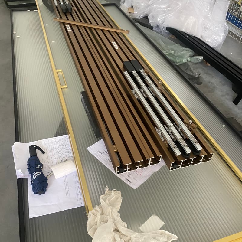 Rose Gold Frame Glass Sliding Doors | Manufacturer for Apartments & Villas