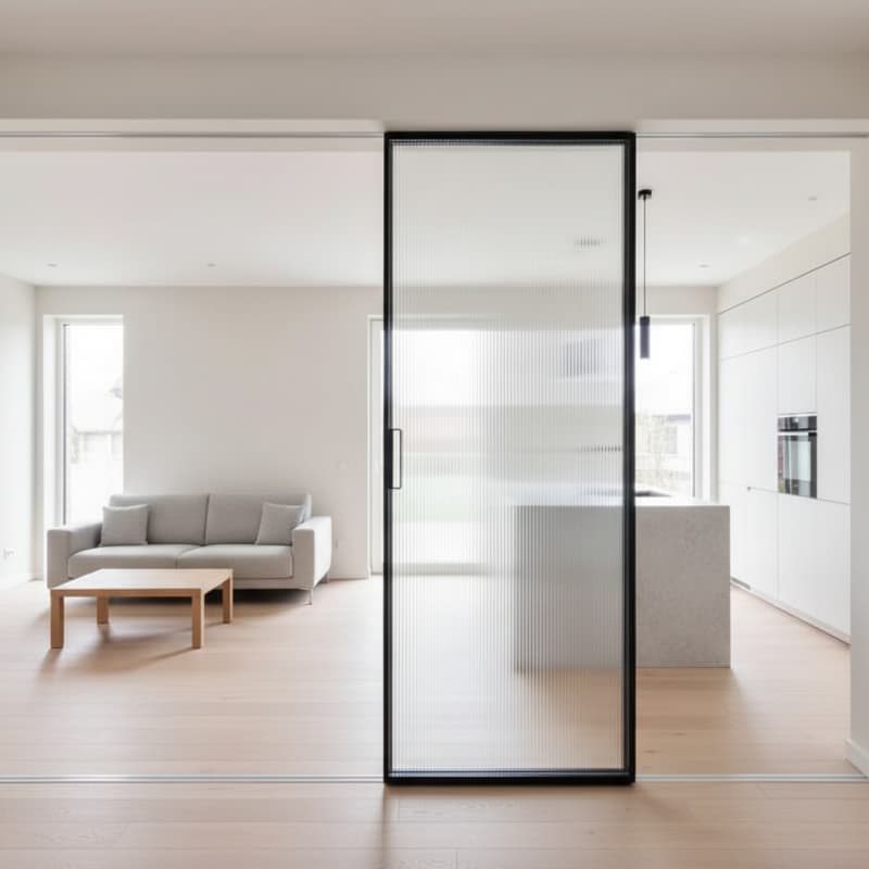 Trackless mirror ghost door