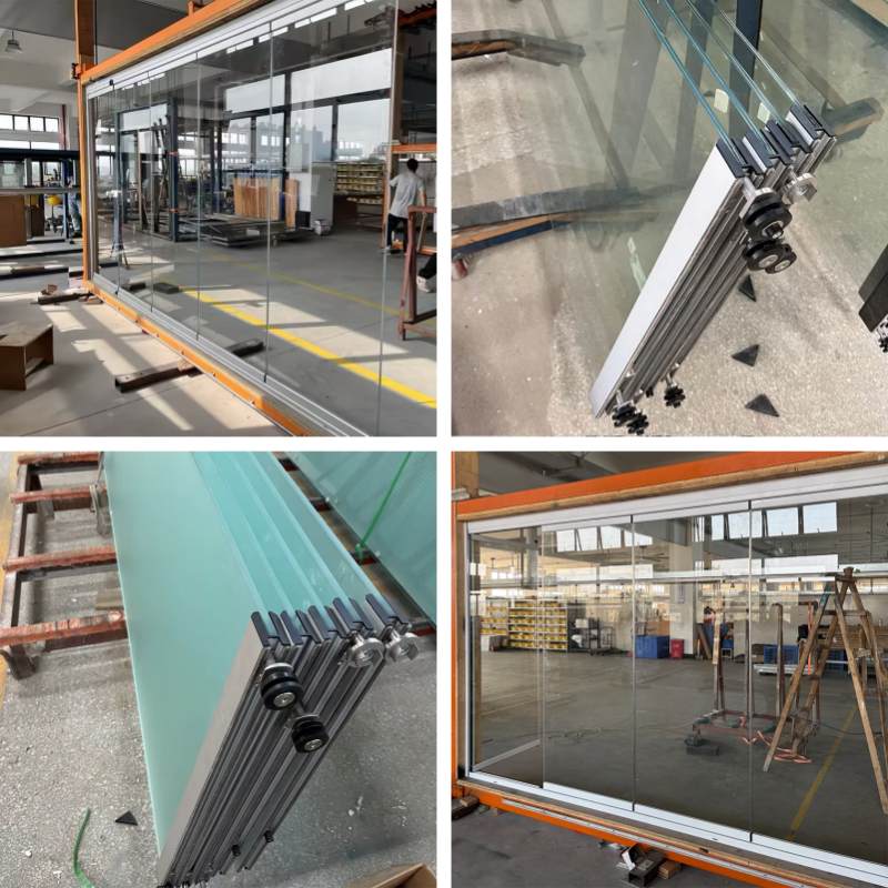 New Sliding Partition Door Factory For Office Frame Aluminium Bi Fold Door Window Custom Glass Balcony Sliding Folding Glass Partition