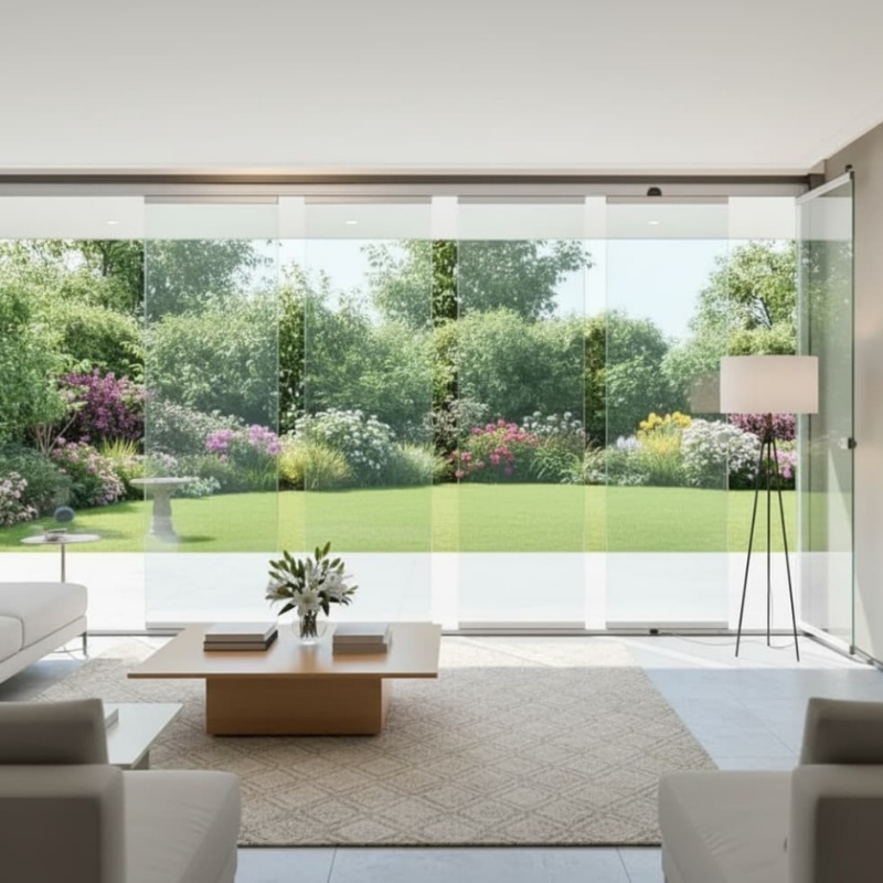 Frameless Folding Glass Door | Space-Saving Sliding Door System for Balcony & Patio
