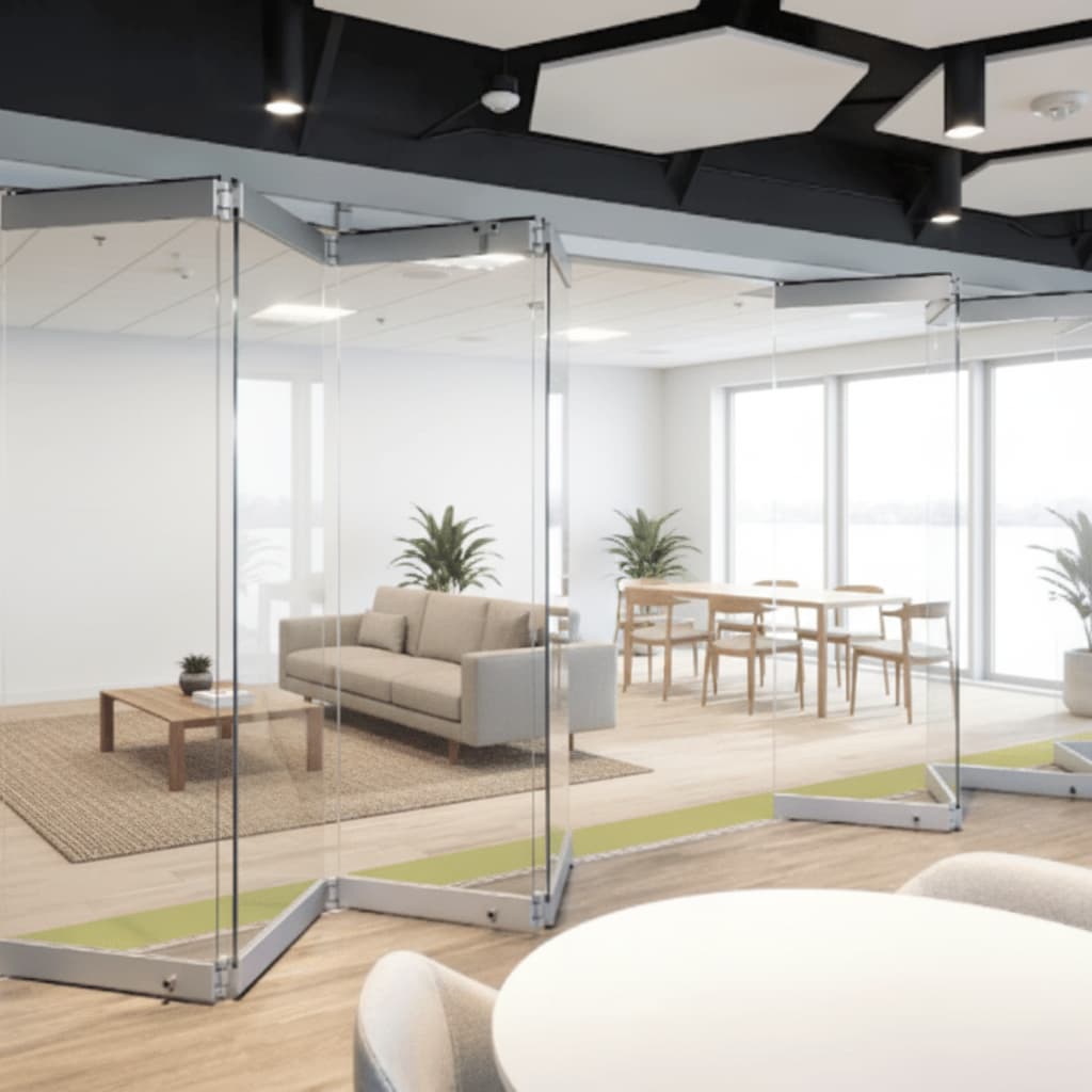 Folding Door Patio Balcony Sunroom 8-12mm Glass Door Partition Wall Stainless Steel Hinge Glass Bi Fold Doors