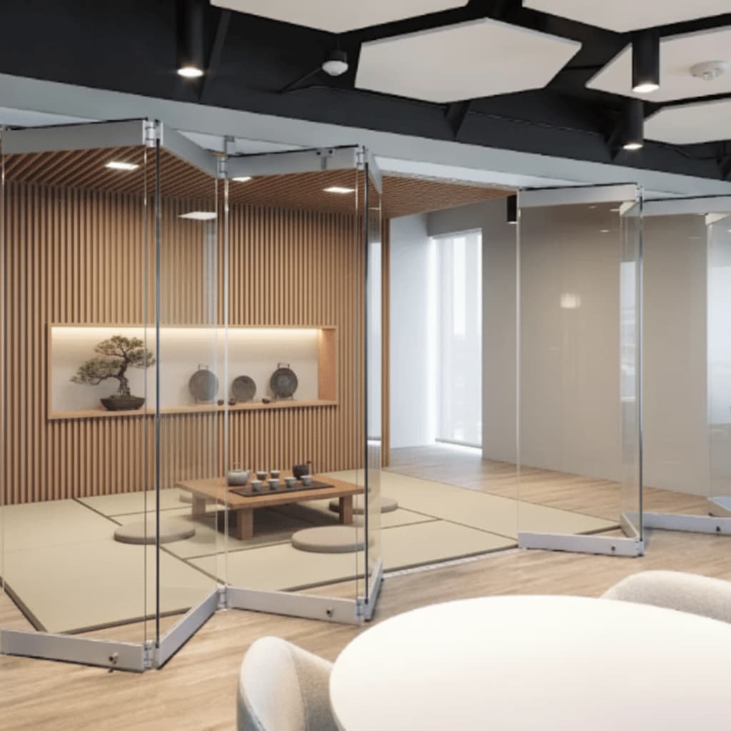 Folding Door Patio Balcony Sunroom 8-12mm Glass Door Partition Wall Stainless Steel Hinge Glass Bi Fold Doors