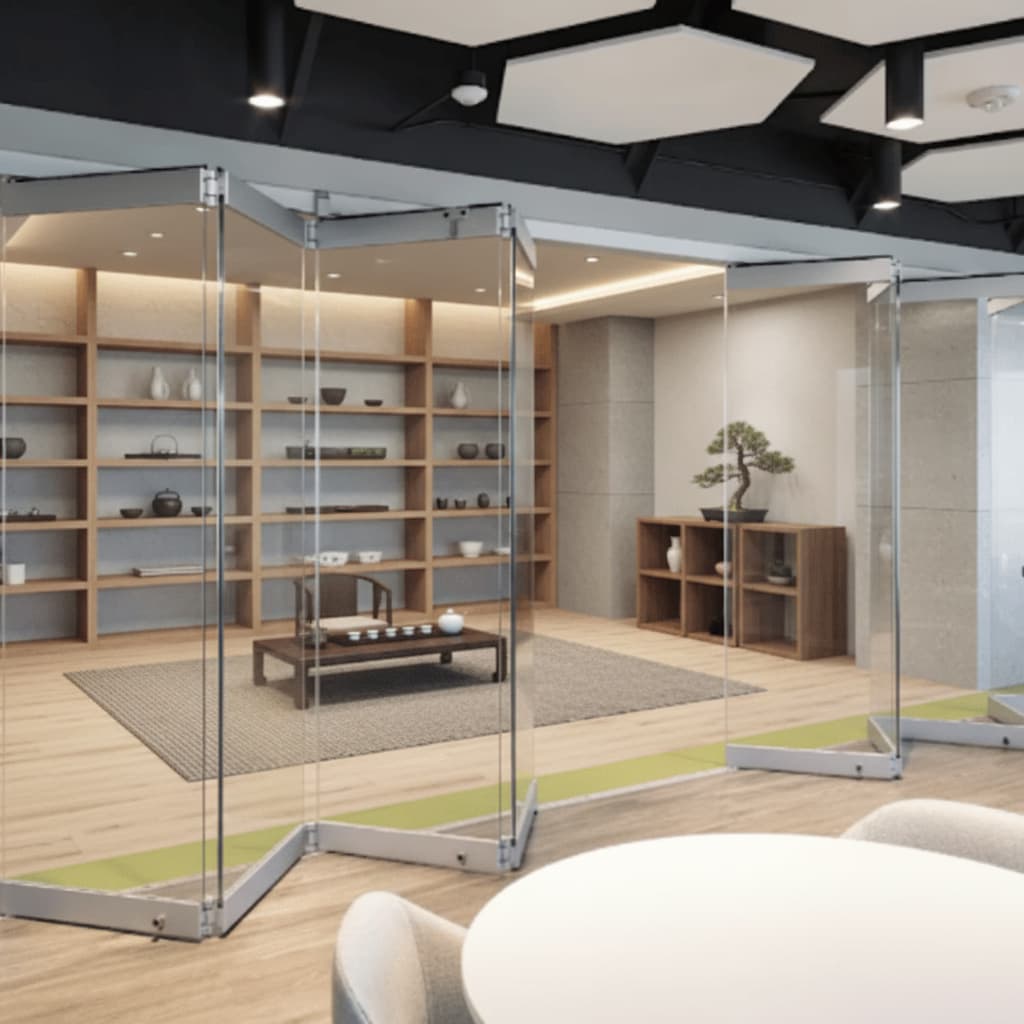 Frameless Sliding Folding Doors System Foldable Partition Glass Door Patio Office