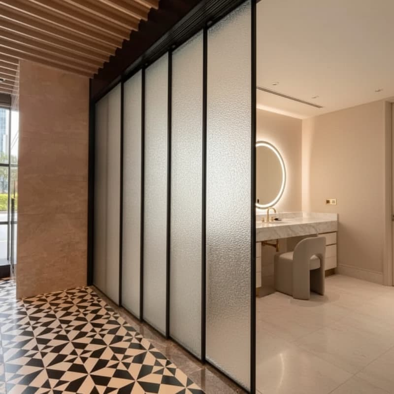 HDSAFE Sliding Door Systems 8mm Tempered Glass Interior Partition Sliding Door Interior Sliding Door