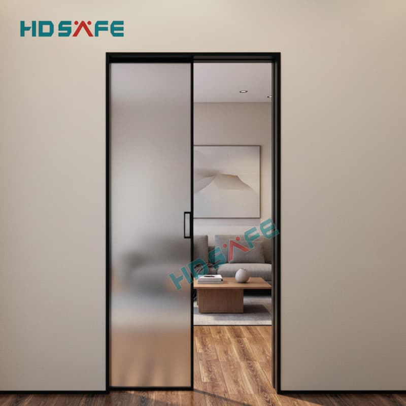 HDSAFE Glass Sliding Doors Pocket Doors With Glass Frame Glass Sliding Door Factory