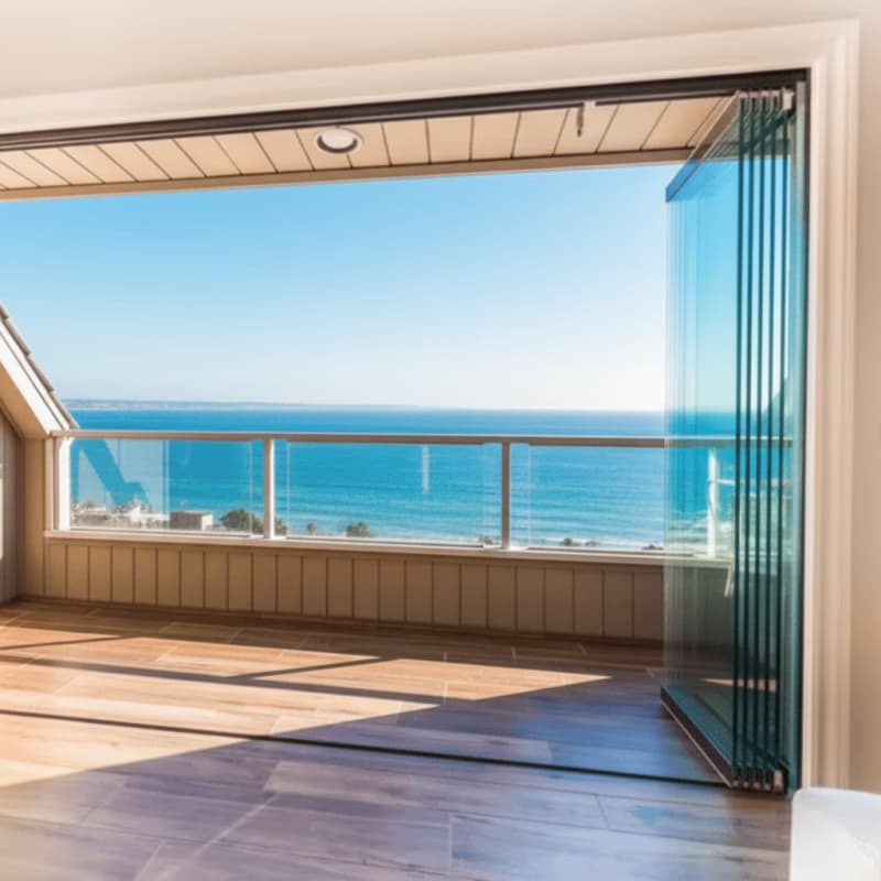 HDSAFE Sliding Glass Doors Partition Wall Bifold Door Balcony Partition Folding Door System