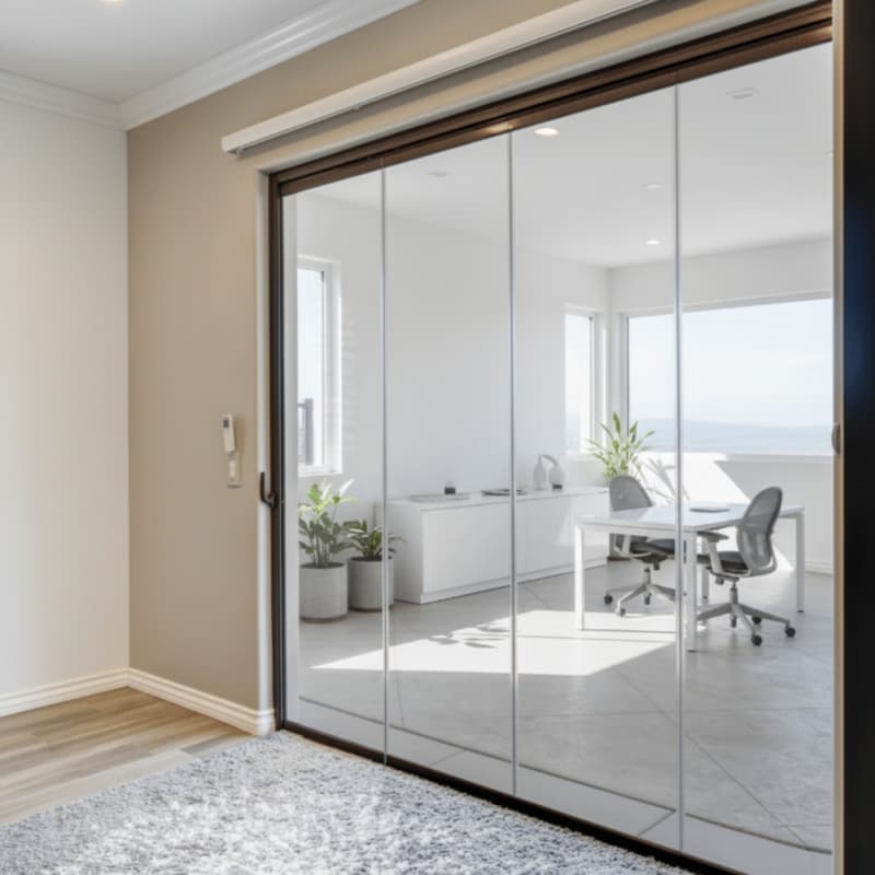 HDSAFE Sliding Glass Doors Partition Wall Bifold Door Balcony Partition Folding Door System