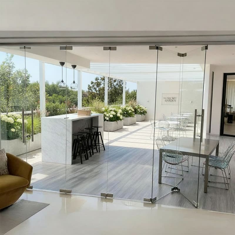 Frameless Folding Glass Doors for Australian Projects AS 2047 & AS/NZS 2208 Certified