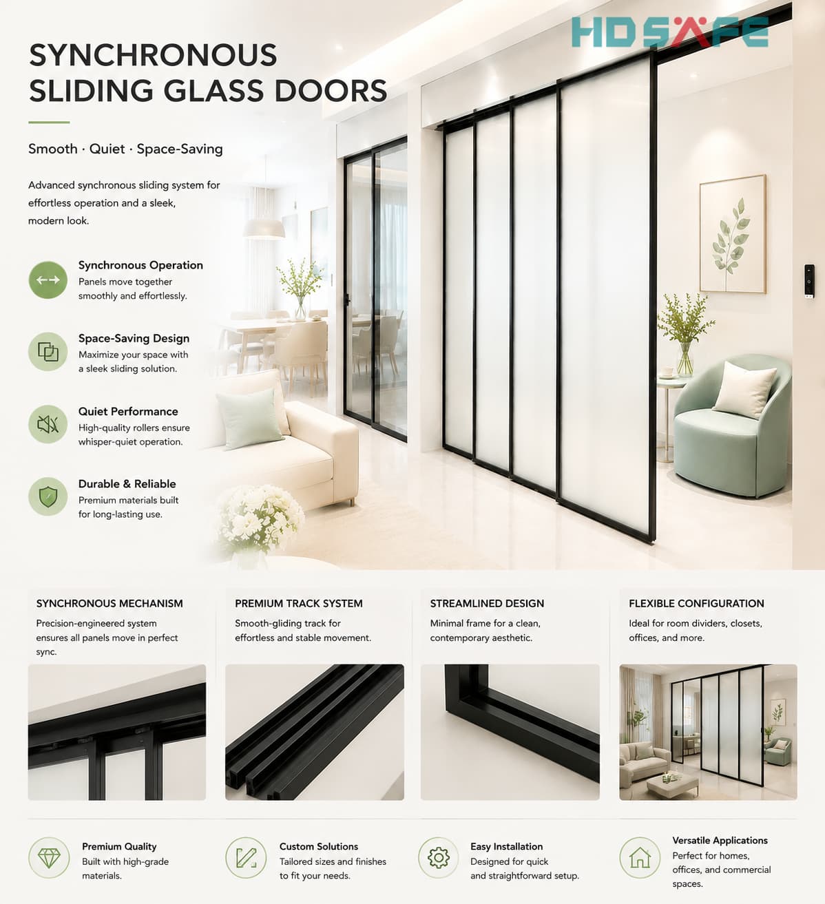 Premium Synchronous Sliding Glass Doors For Luxury Interior Spaces
