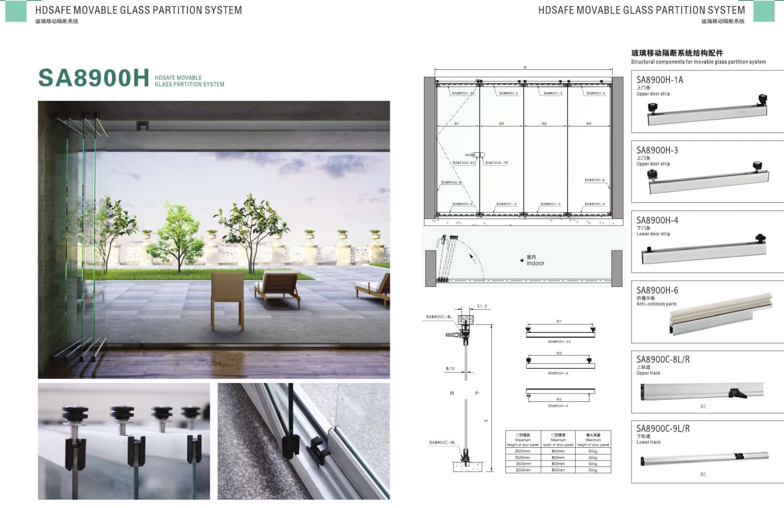 Frameless Glass Folding Door Systems & Custom Interior Glass Bi-fold Doors