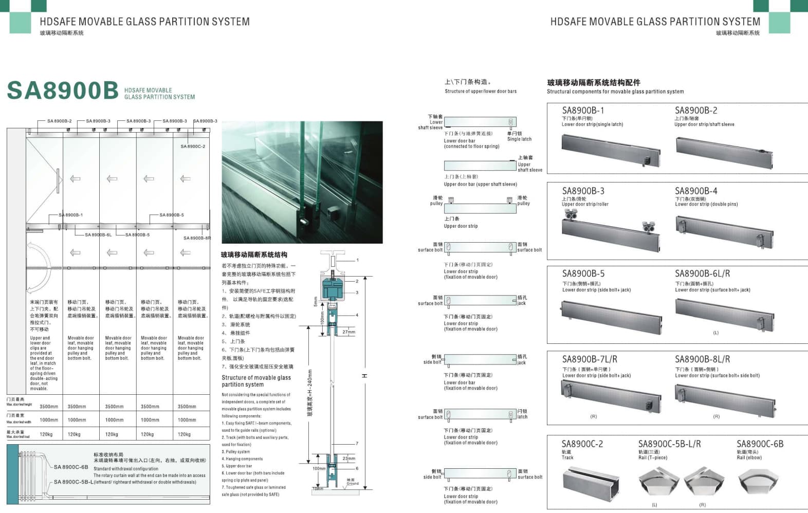 Frameless Glass Folding Door Systems & Custom Interior Glass Bi-fold Doors