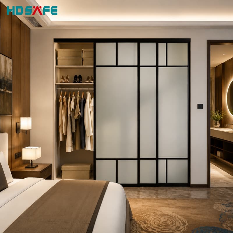 European Style Frosted Glass Sliding Doors for Modern Interiors with Slim Frames